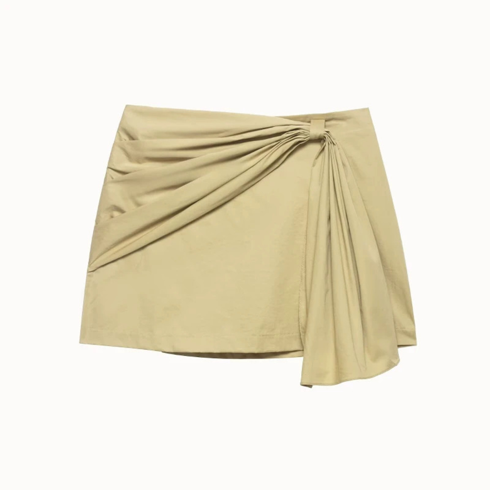 ZARA High Waisted Asymmetric Bodycon Mini Skirt